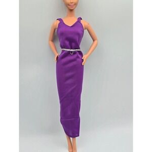 Vintage Barbie Clothes Doll Best Buy Outfit #1470 Purple Dress Silver Accent
